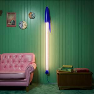 SELETTI LED obesna svetilka BIC, modra, dolžina 173 cm, Modra, Dnevna soba / jedilnica, Plastika, Dizajn