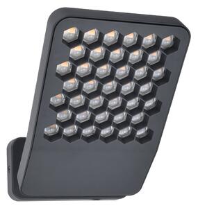 LUTEC Zunanja LED-stenna svetilka ATLANTIS, temno siva, 22 cm, kovinska, IP54, Siva, Aluminij, Sodobni