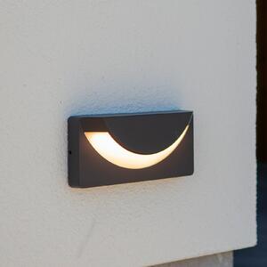 LUTEC Zunanja LED-stenna svetilka LUPS, temno siva, širina 23 cm, IP54, Siva, Aluminij, Sodobni, Stenska kotna