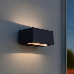 LUTEC Zunanja LED-stenna svetilka GEMINI, temno siva, 14 cm, IP54, svetloba, Siva, Aluminij, Sodobni, Stenska kotna