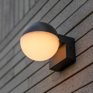 LUTEC Zunanja LED-stenna svetilka LOOMA, temno siva, Ø 10 cm, kovinska, IP54, Siva, Aluminij, Sodobni, Okrogla stena