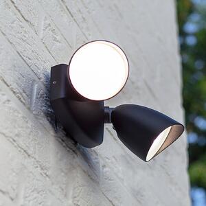 LUTEC Zunanji LED-stenni reflektor SHRIMP, črn, 20 W, 2-žarilni, IP54, Črna, Aluminij, Sodobni