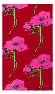 Kenzo Bombažna brisača za plažo Kenzo KPOP Rouge 100 x 170 cm