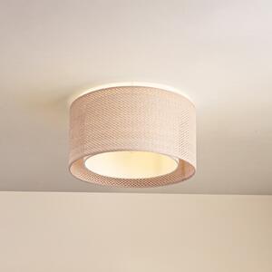 Lindby stropna svetilka Soula, Ø 40 cm, bež, plastika, E27, zatemnjen, Bež, Dnevna soba / jedilnica, Plastika, Podeželska hiša / Rustikalna
