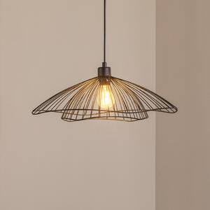Opviq Obesna svetilka Tel, črna, kovina, Ø 50 cm, zatemnjen, Črna, Dnevna soba / jedilnica, Kovina