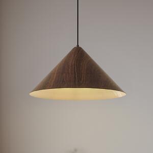 Lindby viseča svetilka Clarine, oreh, Ø 50 cm, kovina, zatemnjen, Les, Dnevna soba / jedilnica, Kovina, Sodobni