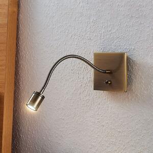 Lindby LED stenska svetilka Mayar, medenina, kovina, bralna svetilka, 11cm, Bronasta / starinska medenina, spalnica, Kovina, Sodobni