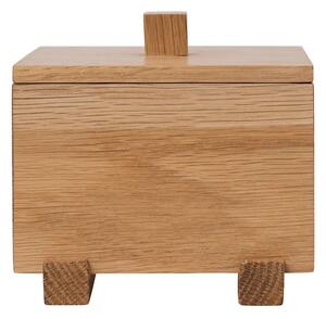 Ferm Living škatla za shranjevanje iz hrastovega lesa 9,5 x 10 x 11 cm