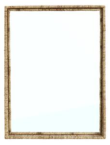 Madam Stoltz ogledalo stensko iz jute 45 x 60 x 8 cm
