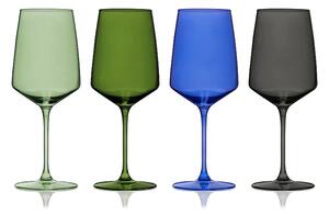 Viski komplet kozarcev na peclju za vino iz barvanega stekla 650 ml