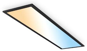 Briloner LED-panel Piatto A, črn, 100 x 25 cm, daljinski upravljalnik, 12,6 W, zatemnjen, Črna, Študija / pisarna, Kovina, Sodobni