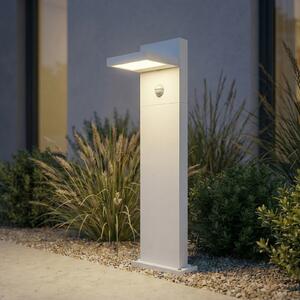 Lucande LED-ulična svetilka Silvan, bela, 65 cm, senzor, IP54, Bela, Aluminij, Sodobni