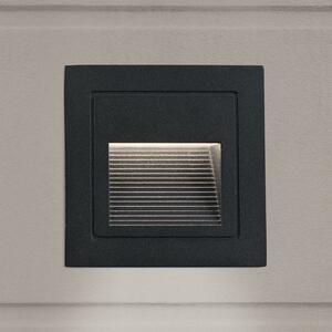 ORION Loro LED stenska svetilka za vgradnjo, črna, širina 8,5 cm, aluminij, Črna, Aluminij, Sodobni, Vgradne luči kotne
