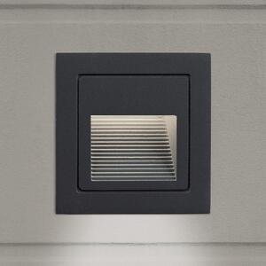 ORION Loro LED stenska svetilka za vgradnjo, antracit, širina 8,5 cm, aluminij, Črna, Aluminij, Sodobni, Vgradne luči kotne