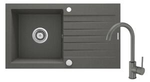 Deante ZQZVT113-Kuhinjsko korito ZORBA 76x44cm+ sink tap granit/kovinska antracit