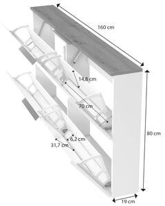 SPACE 2 omara za čevlje s poklopcem, izdelana v Italiji