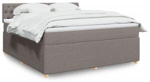 VidaXL Box spring postelja z vzmetnico taupe 180x200 cm blago