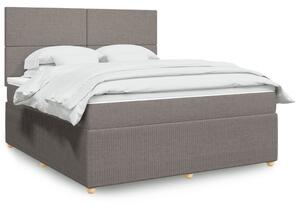 VidaXL Box spring postelja z vzmetnico taupe 180x200 cm blago