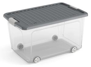 Plastična škatla za shranjevanje s pokrovom 56,5x39x31,5 cm W box L – KIS