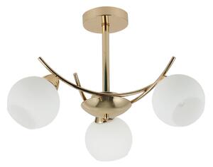 Bela/zlata stropna svetilka s steklenim senčilom 36x52 cm Amos – Candellux Lighting