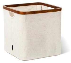 Kremno bela tekstilna škatla za shranjevanje 30x30x30 cm Bamboo/Linen Cube – Bigso