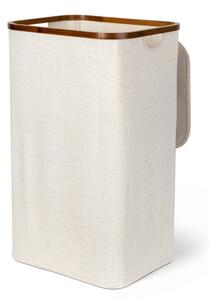 Kremno bel tekstilni koš za perilo Bamboo/Linen – Bigso