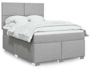 VidaXL Box spring postelja z vzmetnico svetlo siva 140x200 cm blago