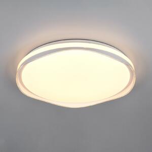 Reality Leuchten LED-stropna svetilka Pavo, siva, plastika, RGBW, daljinski upravljalnik, zatemnjen, Siva, Dnevna soba / jedilnica, Plastika, Sodobni