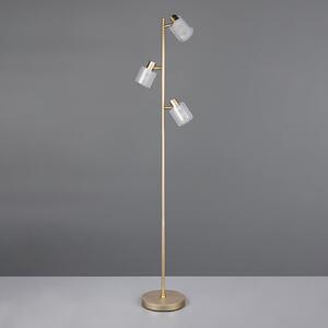 Reality Leuchten Stoječa svetilka Neralo, zlata barva, kovina, višina 154,5 cm, E14, Zlata / medeninasta, Dnevna soba / jedilnica, Kovina