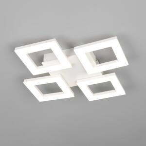 Reality Leuchten LED-stropna svetilka Cemi, kvadratna, bela, iz plastike, 4.000 K, Bela, Kuhinja, Plastika, Sodobni