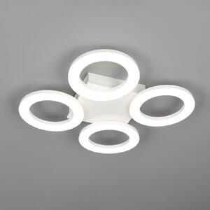 Reality Leuchten LED-stropna svetilka Cemi, okrogla, bela, iz plastike, 4.000 K, Bela, Kuhinja, Plastika, Sodobni