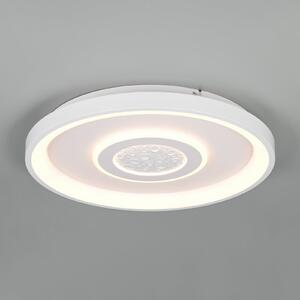 Reality Leuchten LED-stropna svetilka Nexalo, bela, kovinska, CCT, daljinski upravljalnik, zatemnjen, Bela, Dnevna soba / jedilnica, Kovina, Sodobni