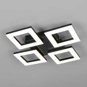 Reality Leuchten LED-stropna svetilka Cemi, kvadratna, črna, iz plastike, 4.000 K, Črna, Kuhinja, Plastika, Sodobni