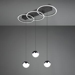 Reality Leuchten LED-visoka svetilka Larino, dolga, črna, kovinska, CCT, daljinski upravljalnik, zatemnjen, Črna, Dnevna soba / jedilnica, Kovina, Sodobni