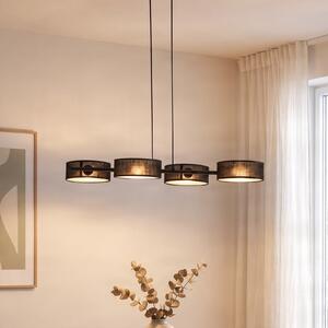 EMIBIG LIGHTING Visoka svetilka Drumz 4, črna, tkanina/jeklo, dolžina 80 cm, E14, zatemnjen, Črna, Dnevna soba / jedilnica, Tkanine / tekstil, Sodobni