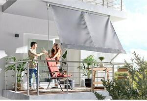 Sunfun Senčilo za balkon (Siva, Širina: 2,45 m, Izteg markize: 2,45 m)