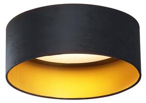 Moderna stropna svetilka črna žametna 40cm vklj. LED 3-stopenjsko zatemnjevanje - Sue