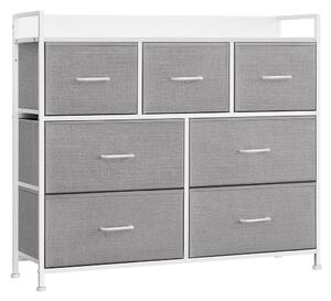 Predal s 7 predali iz blaga, 28,5 x 98 x 85 cm, sivo-bela | SONGMICS