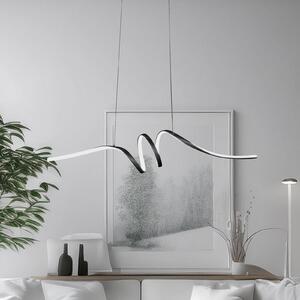 LED obesna svetilka Loop, kovina, črna-krom, 4.000 K