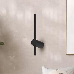 Milagro Lighting LED stenska svetilka Swing, višina 30 cm, CCT, kovina, črna, Črna, Dnevna soba / jedilnica, Kovina, Sodobni