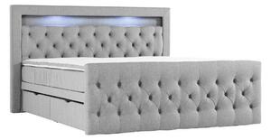 Boxspring postelja Seattle 134, 160x200, Blago, Posteljno dno, 181x209x122cm, Vzmetnica