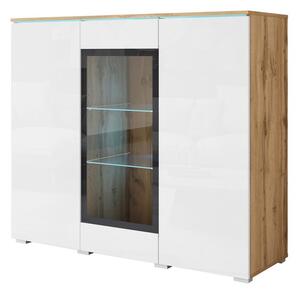 P & B Visoka Komoda Vera 120, Bela, Barva Hrasta