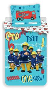 Otroška bombažna posteljnina FIREMAN SAM TEAM, modra Dimenzije posteljnine: 70 x 90 cm | 140 x 200 cm