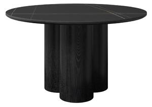 Bessagi Home Jedilna Miza Kiano, Črna, Porcelan, Ø 130cm