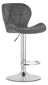 Barski stol WEST VELVET, siva