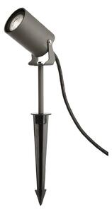 Deko-Light Talni reflektor Spiky, Ø 6 cm, siv, vrtljiv, IP65, GU10, zatemnjen, Siva, Aluminij, Sodobni