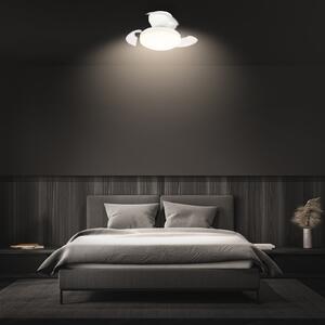 Briloner LED stropni ventilator Ravan, DC-motor, bel, Ø 44 cm, CCT, zatemnjen, Bela, spalnica, Plastika, Sodobni