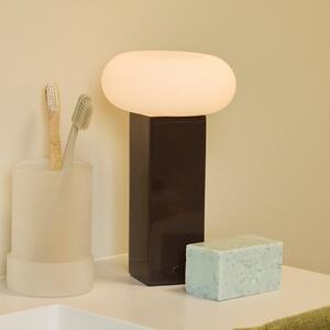 Hübsch LED namizna svetilka na baterije LOW, rjava, višina 20 cm, kovinska, z, zatemnjen, Rjava / rjasta, Dnevna soba / jedilnica, Kovina, Sodobni
