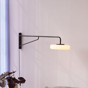 Hübsch LED-stenna svetilka Sway, črna, doseg 120 cm, kovinska, Črna, Dnevna soba / jedilnica, Kovina, Sodobni