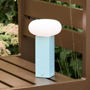 Hübsch LED namizna svetilka na baterije LOW, modra, višina 20 cm, kovinska, z, zatemnjen, Modra, Dnevna soba / jedilnica, Kovina, Sodobni